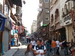 The outer streets of the al-Hussein Bazaar, one of the largest Oriental Bazaars in the world