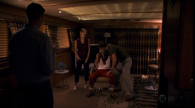 Travis' inaguation of Steven and Beth Dorsey by killing Holly Benson.