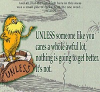 The famous ending of the The Lorax is just slightly less ambiguously hopeful in the film. Will you be the one who cares enough to change things?