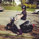 We got Vinny the scoot because Amanda wanted one!