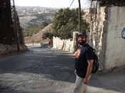 Heading down the Mt. of Olives towards Jerusalem, as Jesus would have durind Passover week around 30 CE.