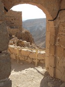 Looking out into the Judean Desert from the Southern Tower, built over the one weak spot on Masada. This is NOT where Rome chose to build the ramp. Why go the easy way when you could do it the hard way? Just so everyone knows not to mess with you EVER.