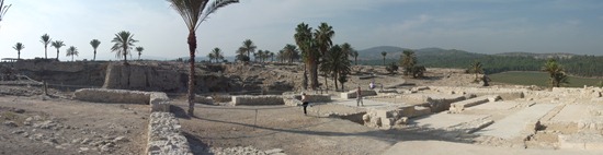 The ruins of Mt. Megiddo, with the Valley of Jezreel spread in the background.