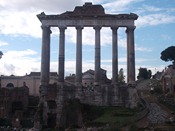 Ruins of the Temple to Saturn in the Roman Forum from the first century BCE