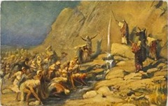 Moses strikes a rock and water comes out. Paul later says the rock was Jesus, which Bell explores in a fantastic midrash in his book.