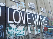 Some familiar graffiti on the Palestinian Wall